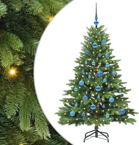 vidaXL Mű karácsonyfa 150 LED-del állvánnyal Zöld 150 cm PE és PVC