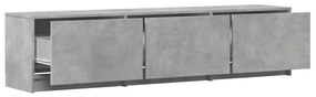 betonszürke szerelt fa TV-szekrény LED-ekkel 165 x 34 x 50 cm