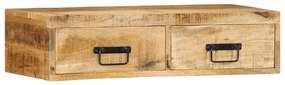 tömör nyers mangófa falra szerelhető TV-szekrény 80x30x19 cm