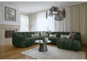 Sötétzöld sarokkanapé (bal oldali-U alakú) Shell – Miuform