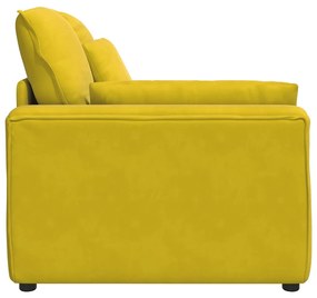 sárga moduláris kanapé karfás végmodul párnákkal 100 cm