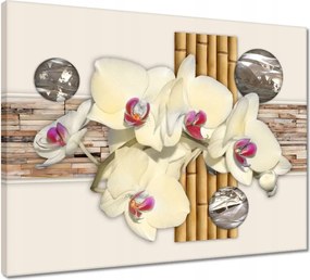 Vászonkép 50x40 Virágmintás bambusz