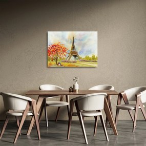 Festett kép az Eiffel-torony (üvegen) (70x50 cm)