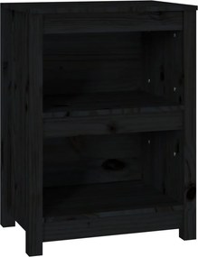 vidaXL fekete tömör fenyőfa könyvszekrény 50x35x68 cm