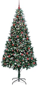 Mű karácsonyfa 300 LED-del Zöld 210 cm PVC és Acél és Műanyag