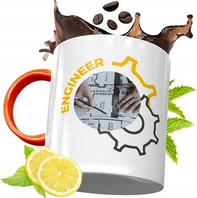 Narancssárga Bögre Mérnöknek Ajándék fényképes nyomattal