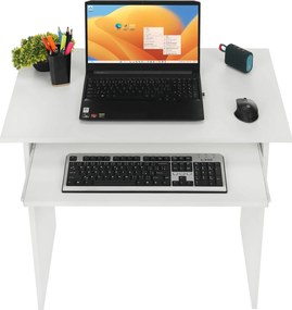 PC asztal, fehér, VERNER NEW