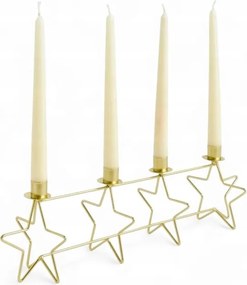 Kaemingk Fém csillag gyertyatartó 4 gyertyához arany 48x13x14 cm