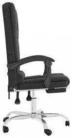 vidaXL fekete műbőr dönthető irodai masszázsszék
