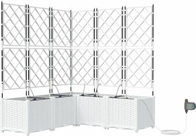 vidaXL Kerti cserép 5 pcs Fehér Acél