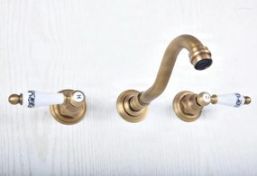 Fürdőszobai csaptelep ELITE EDITION AQ1405 falra szerelhető kivitelben, LED-funkcióval, többféle felülettel, például antikolt sárgaréz színben