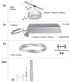 Paulmann 94475 - 5x LED/5W CIRCLE spotlámpa, 230V, matt króm