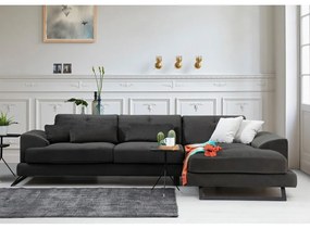 Sötétszürke sarokkanapé (jobb oldali) Frido – Balcab Home
