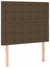 sötétbarna szövet ágykeret fejtámlával 90 x 190 cm