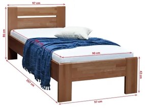 AMBER egyszemélyes ágy 90x200 cm, szilva