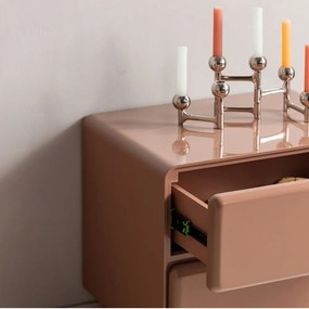 Rózsaszín fényes éjjeliszekrény Lustra – WOOOD