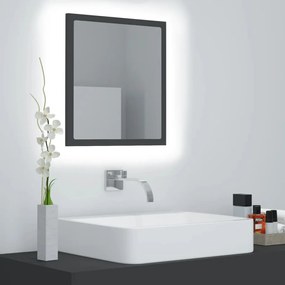 szürke akril LED-es fürdőszobai tükör 40 x 8,5 x 37 cm