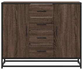 barna tölgy színű szerelt fa tálalószekrény 92 x 35 x 76 cm