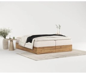 Bézs-natúr színű ágyneműtartós boxspring ágy 180x200 cm Faro – Maison de Rêve