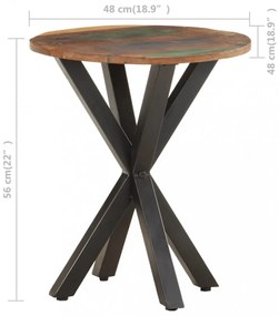 vidaXL tömör újrahasznosított fa kisasztal 48 x 48 x 56 cm