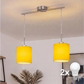 Brilagi - NUBILA LED csillár zsinóron 2xE27/60W/230V sárga