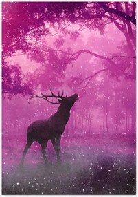 Poszterek 70x100 Szarvas a varázslatos erdőben