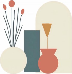 Poszter 50x50cm Krém vázák