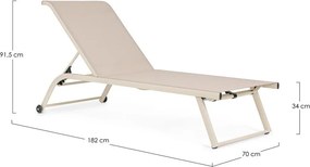 Natúr színű fém kerti napozóágy Taylor – Bizzotto