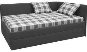 Kárpitozott heverő univerzálisan balra/jobbra szerelhető fejvéggel ARLY 110x200 cm antracit/fehér