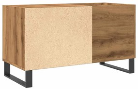 kézműves tölgy színű szerelt fa hanglemezszekrény 84,5x38x48 cm