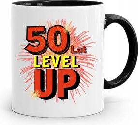 Születésnapra 50 50-es 50-es Bögre Fekete Ajándék fényképes nyomattal