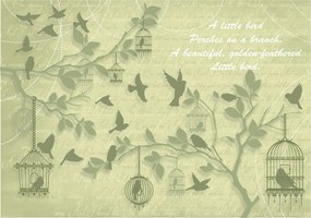 Flizelin fotótapéta Madarak Vintage Elegancia Természet nyugalma 250x175 +ragasztó