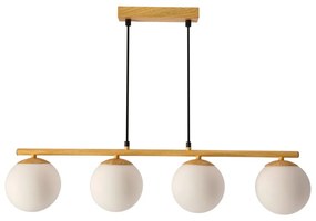 Fehér-natúr színű függőlámpa üveg búrával Carrine – Candellux Lighting