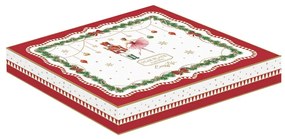 Karácsonyi porcelán csillag alakú tálca diótörős díszdobozban Magie de Noel