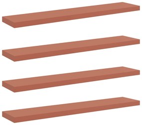 vidaXL Falpolc Falra szerelhető 4 pcs Piros 120 x 23,5 x 4 cm Faanyag