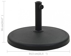 kerek fekete műgyanta napernyőtalp 19 kg