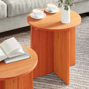 Dohányzóasztal 2 pcs Viaszbarna 41.5 x 41.5 x 41 cm