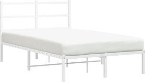 vidaXL fehér fém ágykeret fejtámlával 120 x 200 cm