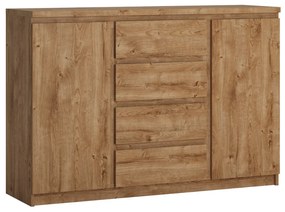 FRILO II komód, 135,4x92,9x40, tölgyfa ribbeck arany