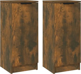 vidaXL 2 db füstös tölgyszínű szerelt fa tálalószekrény 30x30x70 cm
