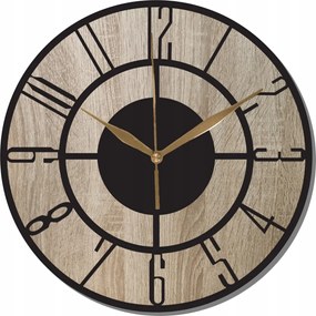 Falióra Fa Klasszikus Design Kerek Óra Sonoma tölgy 35 cm