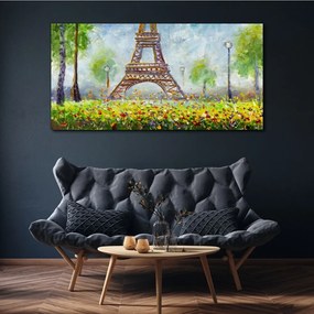 Vászonkép Eiffelfák fák torony