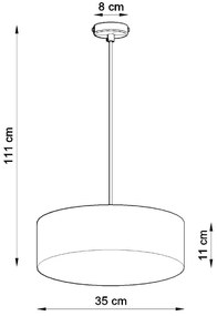 Szürke függőlámpa ø 35 cm Atis – Sollux