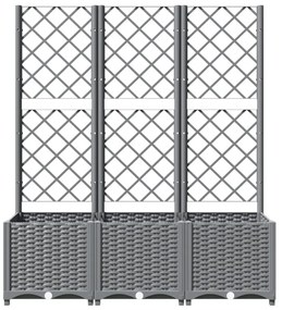 világosszürke PP rácsos kerti ültetőláda 120 x 40 x 136 cm