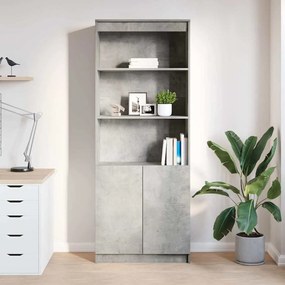 betonszürke szerelt fa magasszekrény 70 x 35 x 180