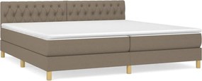 vidaXL tópszínű szövet rugós ágy matraccal 200 x 200 cm
