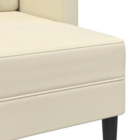 krémszínű műbőr 2 üléses kanapé L-alakú kanapéval 125 cm