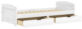 IRUN fehér tömör fenyőfa kanapéágy 2 fiókkal 90 x 200 cm