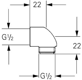 GROHE 45304000 - Zuhanykönyök DN 15 × DN 15, fényes króm
