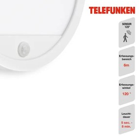 Telefunken 313706TF-LED Kültéri fali lámpa érzékelővel LED/15W/230V IP44